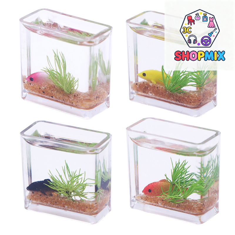 Aquarium Fish Accessories - 1Pc 1:12 Dollhouse Miniature Fish Tank