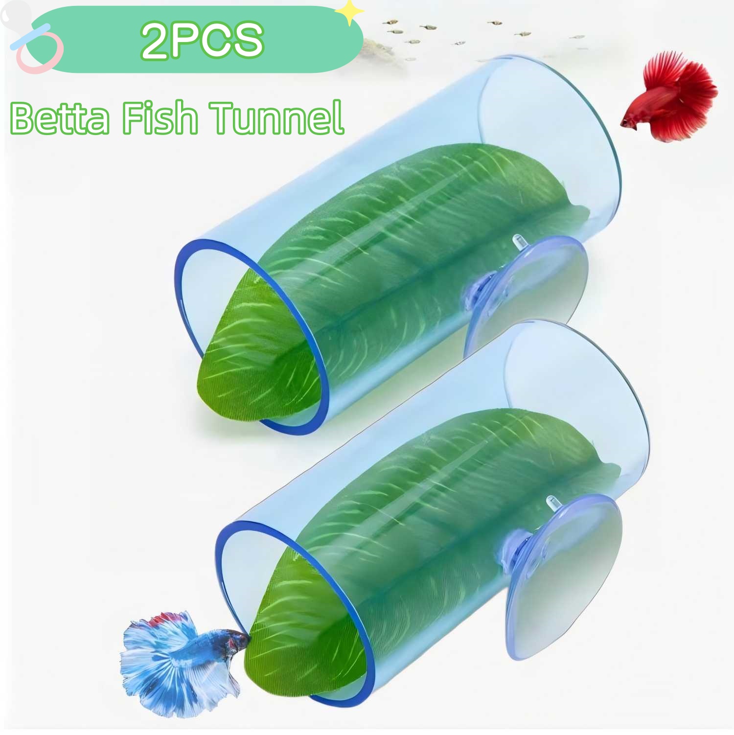 Aquarium Fish Game - 1/2Pcs Betta Fish Acrylic Tube Tunnel