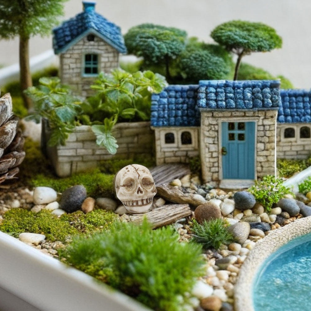Aquarium Fish Accessories - 20Pcs Resin Smiling Skull Statues Garden