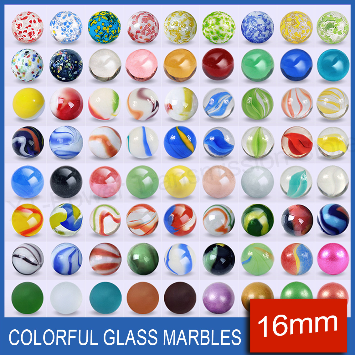 Aquarium Fish Game - 5-90PCS 16mm Colorful Glass Marbles Toy