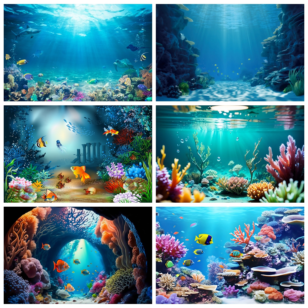 Underwater World Seabed Backdr - огляд і ціна Aquarium Fish Shark