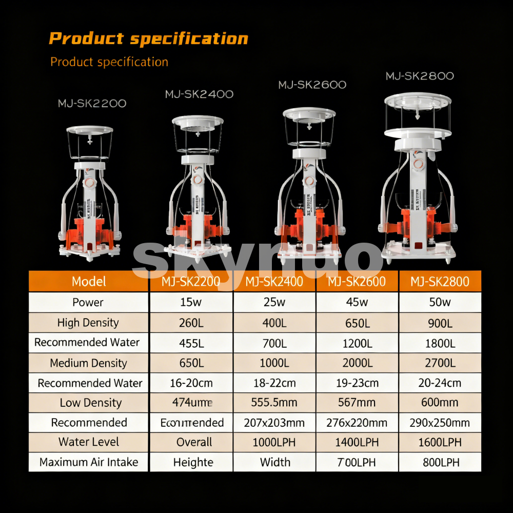 2026 New MJ-SK2200/2400/2600/2 - огляд і ціна Protein Skimmer Reef