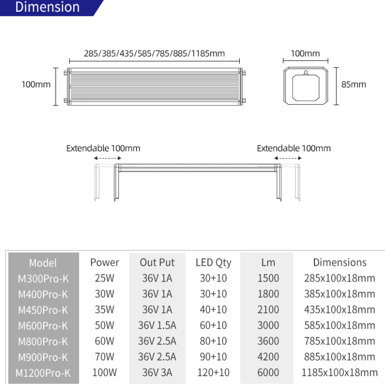 WEEK AQUA M Series 400mm Aquar - огляд і ціна Aquarium Fish Light Lamp