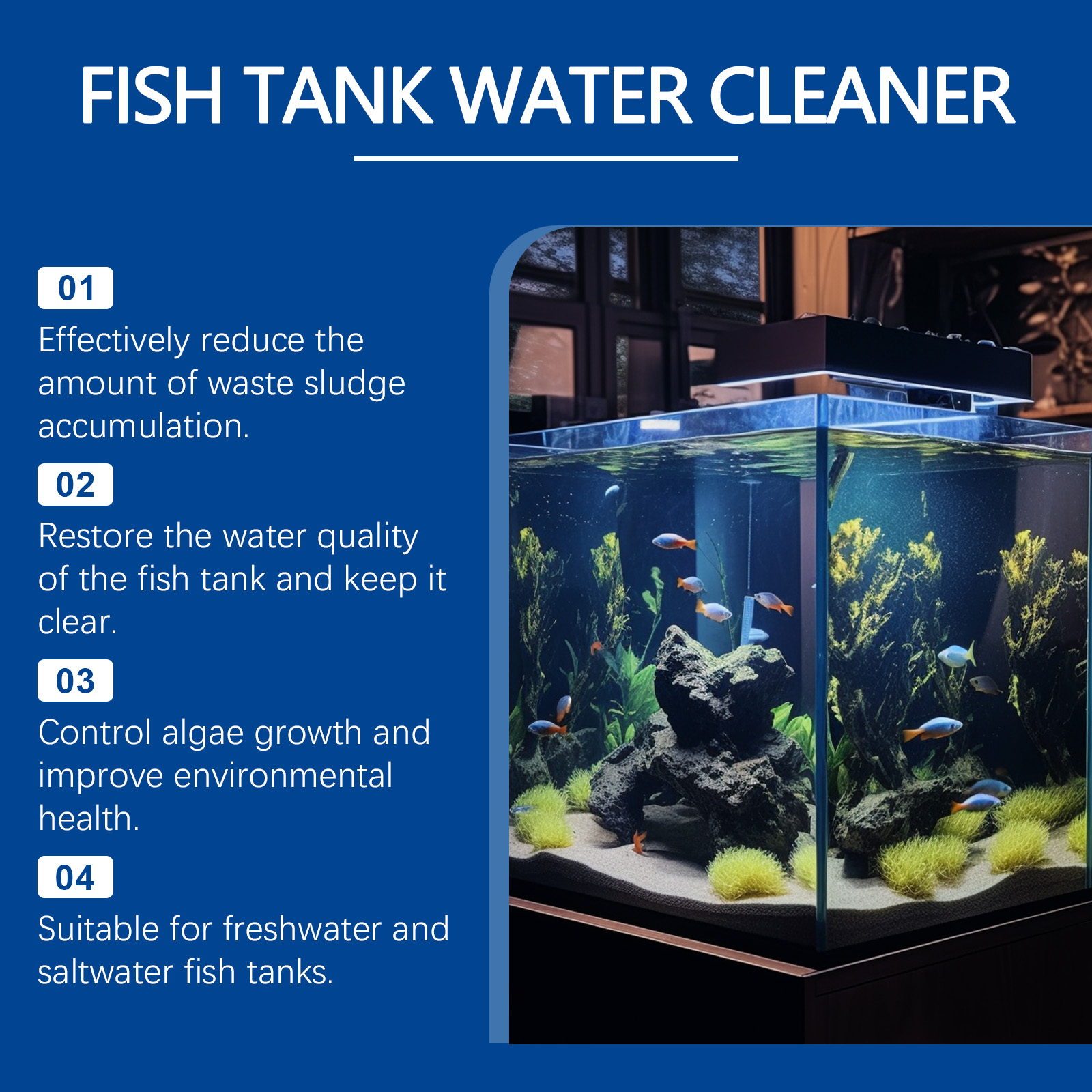 Aquarium Water Clarifier 100ml - огляд і ціна Aquarium Fish Waste Collector