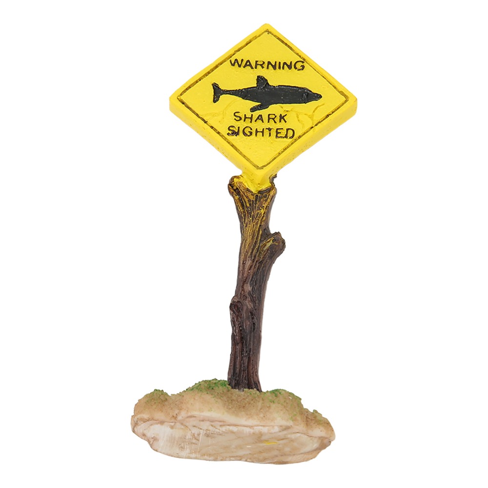 Resin Shark Warning Board Orna - огляд і ціна Aquarium Fish Shark