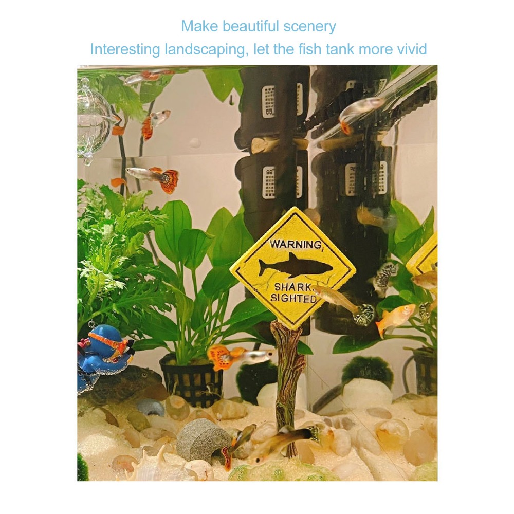 Resin Shark Warning Board Orna - огляд і ціна Aquarium Fish Shark
