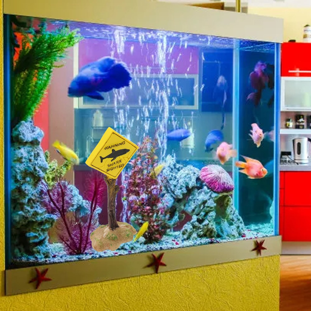 Resin Shark Warning Board Orna - огляд і ціна Aquarium Fish Shark